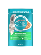 Purina One Indoor Formula Karma dla kotów z tuńczykiem i zielona fasolką 26x85 g