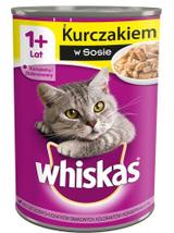 WHISKAS Adult puszka 24x400 g - mokra karma dla dorosłego kota, kawałki z kurczakiem w sosie