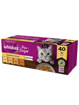 WHISKAS Adult saszetki 160x85g Drobiowe Frykasy - mokra karma dla dorosłego kota, w galaretce (kawałki z: kurczakiem, indykiem, drobiem, kaczką)