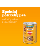 PEDIGREE Adult puszka 400g - mokra karma pełnoporcjowa dla dorosłych psów, z kurczakiem i marchewką w galaretce