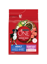 PURINA ONE Adult Medium/Maxi Karma dla dorosłych psów bogata w jagnięcinę z ryżem 2,5 kg