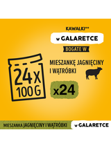 PEDIGREE Adult saszetka 24x100 g - mokra karma pełnoporcjowa, kawałki bogate w mieszankę jagnięciny i wątróbki w galaretce dla dorosłych psów