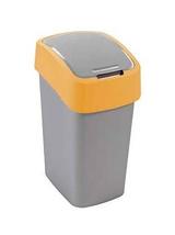 Curver Kosz na śmieci "FLIP BIN" 9L Srebrny/pomarańczowy