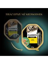 SHEBA Classics tacka 85 g – mokra karma pełnoporcjowa dla dorosłych kotów, koktajl drobiowy, w terynie