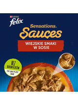 FELIX Sensations Sauce Karma dla kotów wiejskie smaki w sosie 4x85g