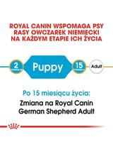 ROYAL CANIN German Shepherd Puppy 12kg karma sucha dla szczeniąt do 15 miesiąca, rasy owczarek niemiecki  + niespodzianka dla psa GRATIS!
