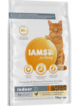 IAMS-Sucha karma for Vitality Indoor dla dorosłych i starszych kotów niewychodzących z domu, kurczakiem 10kg