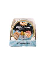 UNIQ PETS KARMA MOKRA DLA KOTA FRUITY SH AKE 60 g x 6 szt. tacek. kremowy shake z kaczką i gruszką