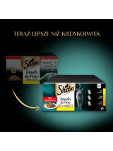 SHEBA saszetka 50x50g Fresh & Fine - mokra karma dla kotów dorosłych w sosie (z kurczakiem, z drobiem, z indykiem)