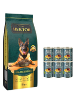 HEKTOR BALANCED Adult 15kg+ WILD FARM Superfood Beef 6x400g GRATIS!!!
