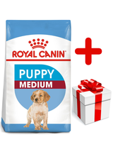 ROYAL CANIN Medium Puppy 15kg karma sucha dla szczeniąt, od 2 do 12 miesiąca, ras średnich + niespodzianka dla psa GRATIS!