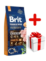 BRIT Premium By Nature Senior S+M 15kg + niespodzianka dla psa GRATIS!