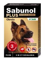 Sabunol Plus - Obroża przeciw pchłom i kleszczom dla psa 75cm+ Cestal Dog Plus tabletki na odrobaczanie psów 2 sztuki