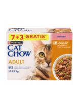 PURINA Cat Chow Adult Karma dla kotów z łososiem i zieloną fasolką w galaretce 10x85g (7+3 GRATIS)