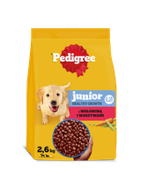 PEDIGREE Junior sucha karma dla psa z wołowiną i warzywami 2,6kg