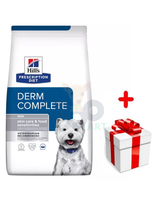 HILL'S PD Prescription Diet Canine Derm Complete Mini 1kg + niespodzianka dla psa GRATIS!