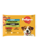 PEDIGREE Adult saszetka 13x(4x100g) - Wybór Smaków z Marchewką w Sosie, mokra karma pełnoporcjowa dla dorosłych psów (kawałki bogate w mieszankę wołowiny i jagnięciny oraz kawałki bogate w indyka)