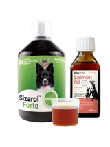 BIOVICO Sizarol Forte 500 ml + Lab-V Olej z Łososia 100% Dla Psa i Kota w Każdym Wieku 100ml Tłoczony Na Zimno GRATIS!!!