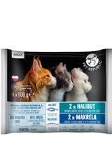 PetRepublic Flow Pack karma mokra dla kota saszetki halibut i makrela 4x100g