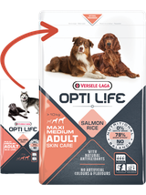 VERSELE-LAGA Opti Life Adult Skin Care Medium&Maxi 12,5kg + niespodzianka dla psa GRATIS!