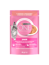 Purina One Junior Karma dla kociąt z łososiem i marchewką 85g
