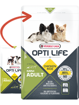 VERSELE-LAGA Opti Life Adult Mini 7,5kg - z kurczakiem - dla małych ras + niespodzianka dla psa GRATIS!