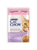CAT CHOW Sensitive Karma dla kotów z łososiem i cukinią w sosie 10x85g