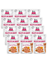 BRIT CARE Cat  Pouches Fillets in Gravy with Savory Salmon 12x85g