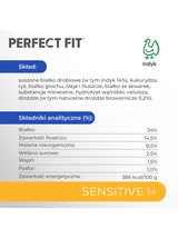 PERFECT FIT (Sensitive 1+) 4x750g Bogaty w indyka - sucha karma dla kota z wrażliwym układem trawiennym