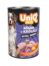 UNIQ PETS Mokra Karma dla psa ROYAL RABBIT 375g