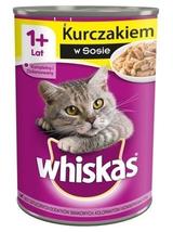 WHISKAS Adult puszka 400 g - mokra karma dla dorosłego kota, kawałki z kurczakiem w sosie