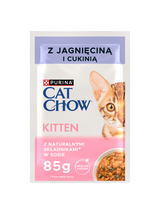 CAT CHOW Kitten Karma dla kociąt z jagnięciną i cukinią w sosie 10x85g
