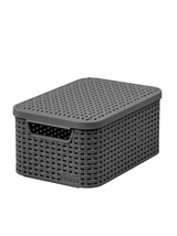 Curver Koszyk z pokrywą Rattan Style S szary