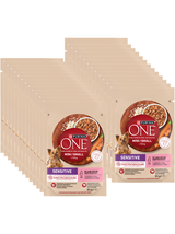 PURINA ONE Sensitive Mini/Small Karma dla dorosłych psów z łososiem i ryżem i marchewką w sosie 26x85g