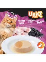 UNIQ PETS KARMA MOKRA DLA KOTA ROYAL RABBIT pasztecik z królika z nasionami babki lancetowatej 30 g x 8 szt