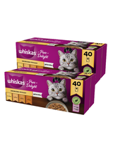 WHISKAS Adult saszetki 80 x 85 g Drobiowe Frykasy - mokra karma dla dorosłego kota, w galaretce (kawałki z: kurczakiem, indykiem, drobiem, kaczką)