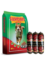 Favorit Karma sucha dla psa z wołowiną 10kg + Karma Premium Hektor baton dla psa z wołowiną 3x900g