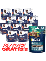 BOZITA Dog: Łosoś w galarecie 12x370g + BOZITA Meaty Bites renifer z kaczką przysmak pies 70g GRATIS!!!