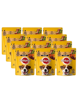 PEDIGREE Adult saszetka 12x100g - mokra karma dla psów z kurczakiem i warzywami w sosie