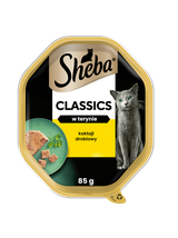 SHEBA Classics tacka 85 g – mokra karma pełnoporcjowa dla dorosłych kotów, koktajl drobiowy, w terynie