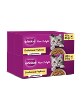 WHISKAS Adult saszetki 160x85g Drobiowe Frykasy - mokra karma dla dorosłego kota, w galaretce (kawałki z: kurczakiem, indykiem, drobiem, kaczką)