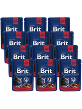 BRIT Cat WOŁOWINA i GROSZEK 12x100g