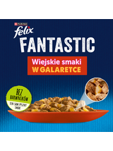 FELIX Wiejskie Smaki w galaretce z wołowina i kurczakiem 4x85g