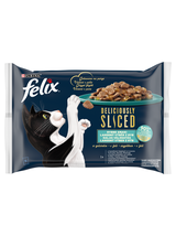 FELIX Deliciously Sliced Rybne Smaki Mokra karma dla kota 4x80g