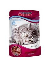 SUPER BENEK Adult Saszetka dla kota z kawałkami wołowiny 24x100g