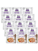 BRIT CARE Cat Kitten Fillets in Gravy with Tender Turkey Enriched with Sea Buckthorn and Nasturtium 12x85g