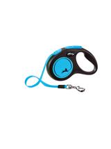 FLEXI Smycz oryginalna New Neon niebieska S - 5m do 15kg - taśma