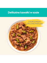 CAT CHOW Hairball Karma dla kotów z kurczakiem i zieloną fasolką w sosie 10x85g