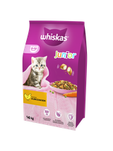 WHISKAS Junior 3x1,4 kg - sucha karma dla dla kociąt, z pysznym kurczakiem