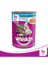 WHISKAS Adult puszka 400 g - mokra karma dla dorosłego kota, kawałki z tuńczykiem w galaretce